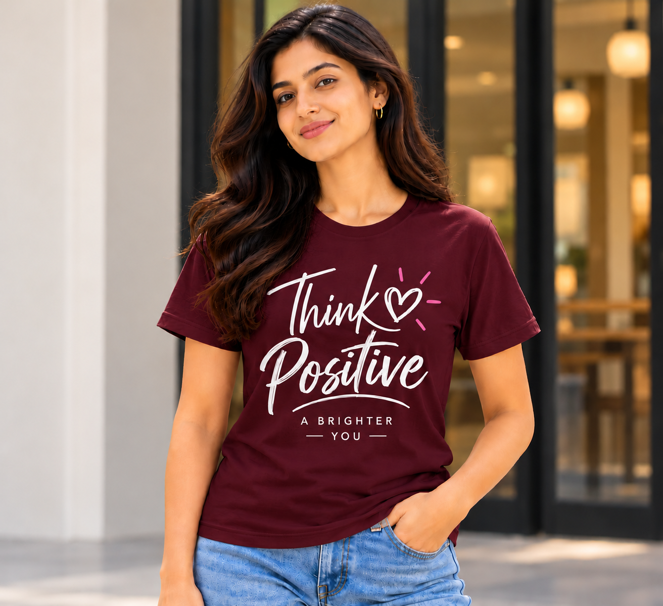 Think_Positive_Model_Burgundy_HD Design