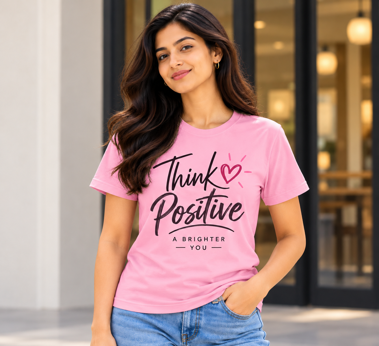 Think_Positive_Model_Pink_HD Design