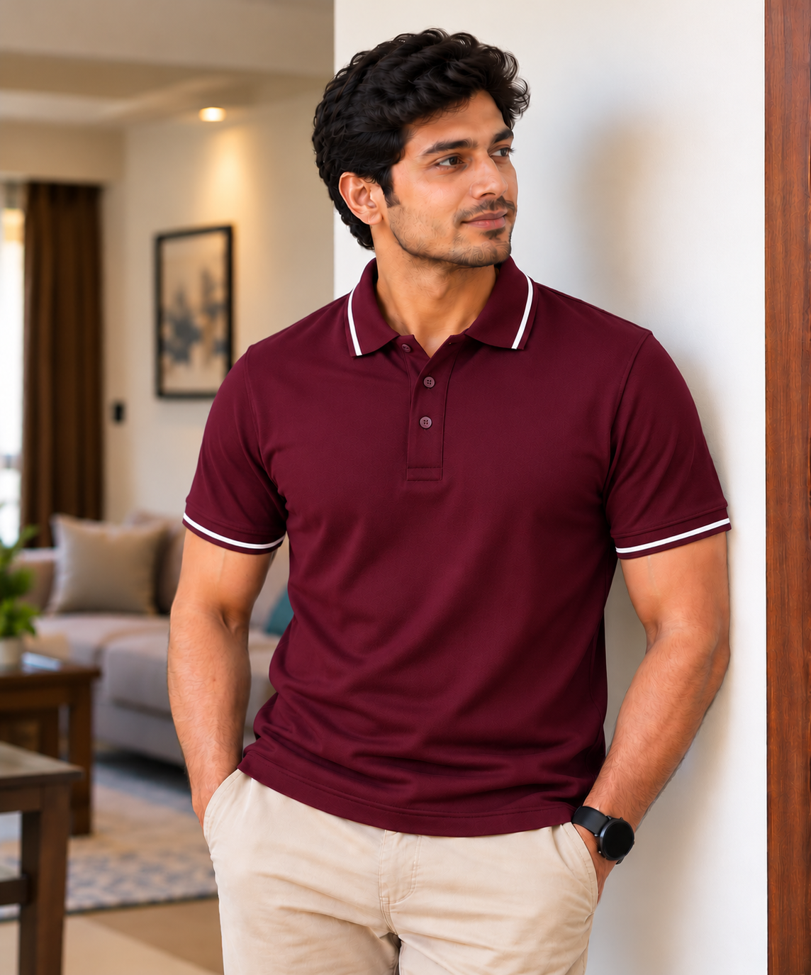 Maroon_Classic Polo_Model_Tipping
