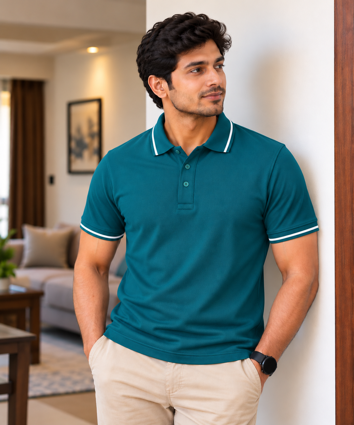 Teal_Classic Polo_Model_Tipping
